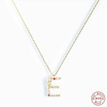 New S925 sterling silver color diamond butterfly 26 letter pendant - MOWTE