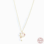 New S925 sterling silver color diamond butterfly 26 letter pendant - MOWTE