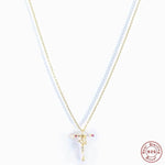 New S925 sterling silver color diamond butterfly 26 letter pendant - MOWTE