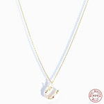 New S925 sterling silver color diamond butterfly 26 letter pendant - MOWTE