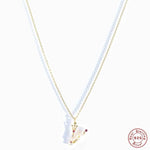 New S925 sterling silver color diamond butterfly 26 letter pendant - MOWTE