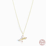 New S925 sterling silver color diamond butterfly 26 letter pendant - MOWTE