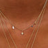 S925 sterling silver octagonal star diamonds shaped pearls stackable collarbone chain - MOWTE