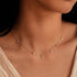 S925 sterling silver octagonal star diamonds shaped pearls stackable collarbone chain - MOWTE