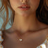 925 sterling silver heart-shaped zircon double piece peach heart collarbone turquoise necklace - MOWTE