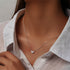 925 sterling silver heart-shaped zircon double piece peach heart collarbone turquoise necklace - MOWTE