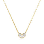 925 sterling silver heart-shaped zircon double piece peach heart collarbone turquoise necklace - MOWTE