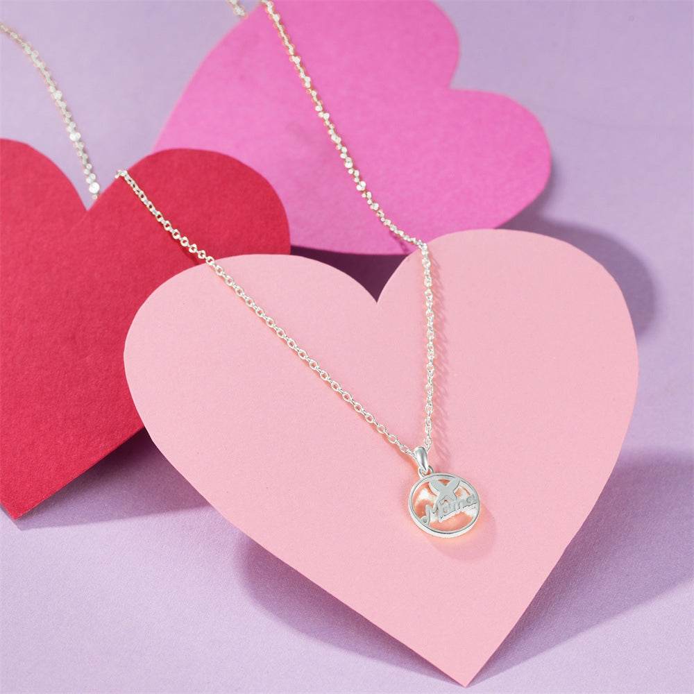 S925 sterling silver butterfly letter MaMa pendant collarbone chain necklace mother's gift - MOWTE