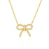 S925 sterling silver bow set diamonds street style collarbone necklace - MOWTE
