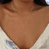 925 sterling silver elegant double-layer side bead chain Y-shaped collarbone necklace for women - MOWTE
