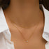 S925 pure silver single diamond set double layered collarbone chain - MOWTE