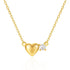 S925 pure silver heart-shaped diamond inlaid light luxury women's collarbone necklace - MOWTE