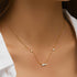 925 sterling silver geometric block diamond collarbone chain - MOWTE