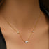 925 sterling silver geometric block diamond collarbone chain - MOWTE