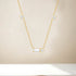 925 sterling silver geometric block diamond collarbone chain - MOWTE