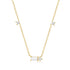 925 sterling silver geometric block diamond collarbone chain - MOWTE