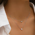 925 sterling silver double-layer layered single diamond versatile women's collarbone necklace - MOWTE