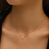 925 sterling silver geometric single diamond inlaid women's layered necklace - MOWTE