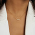 S925 pure silver straight row zircon with heart-shaped pendant collarbone chain - MOWTE