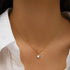 S925 sterling silver heart-shaped inlaid single diamond super sparkling collarbone chain - MOWTE
