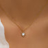 S925 sterling silver heart-shaped inlaid single diamond super sparkling collarbone chain - MOWTE