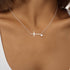 S925 sterling silver cross zircon versatile collarbone chain matching - MOWTE