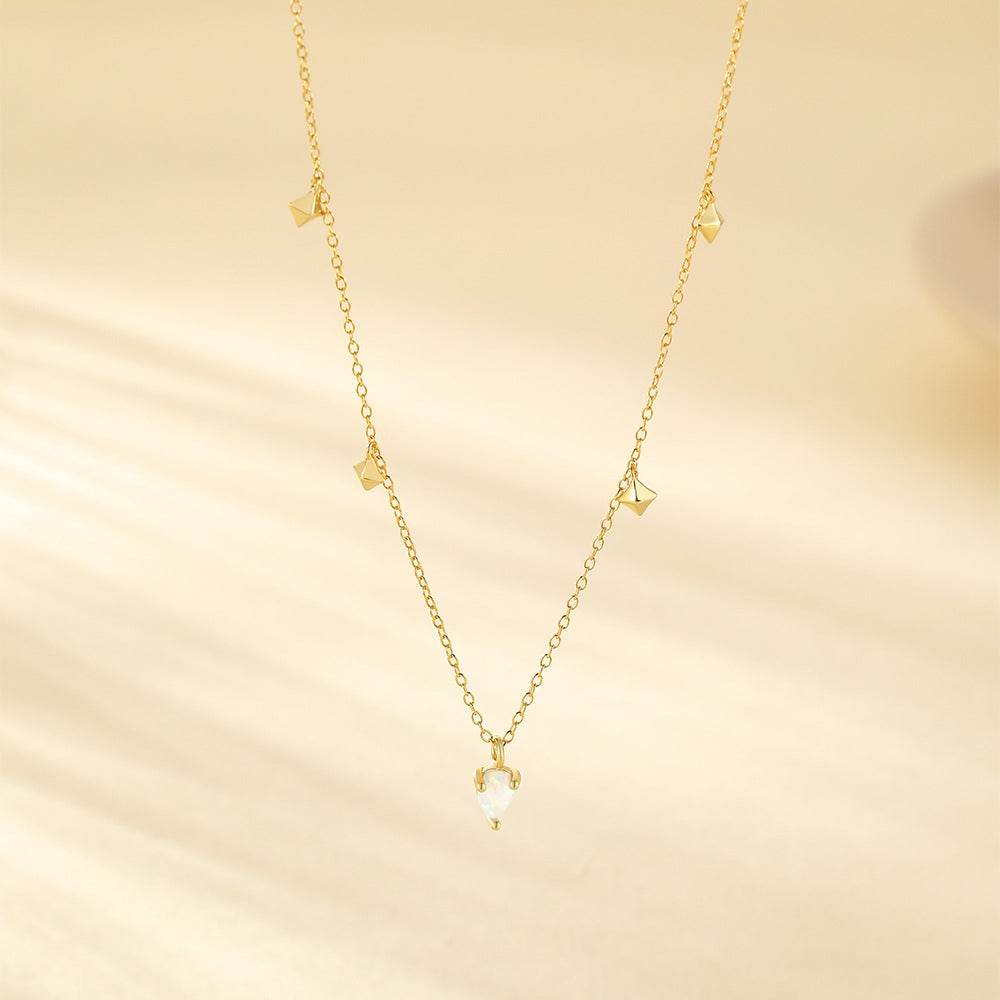 S925 pure silver layered four-star Australian treasure diamond necklace - MOWTE