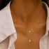 925 sterling silver double-layer layered star moon daily matching collarbone chain - MOWTE