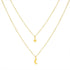925 sterling silver double-layer layered star moon daily matching collarbone chain - MOWTE