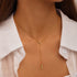 S925 sterling silver water droplet diamond women's collarbone chain - MOWTE