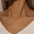 S925 pure silver single diamond set pearl collarbone chain - MOWTE