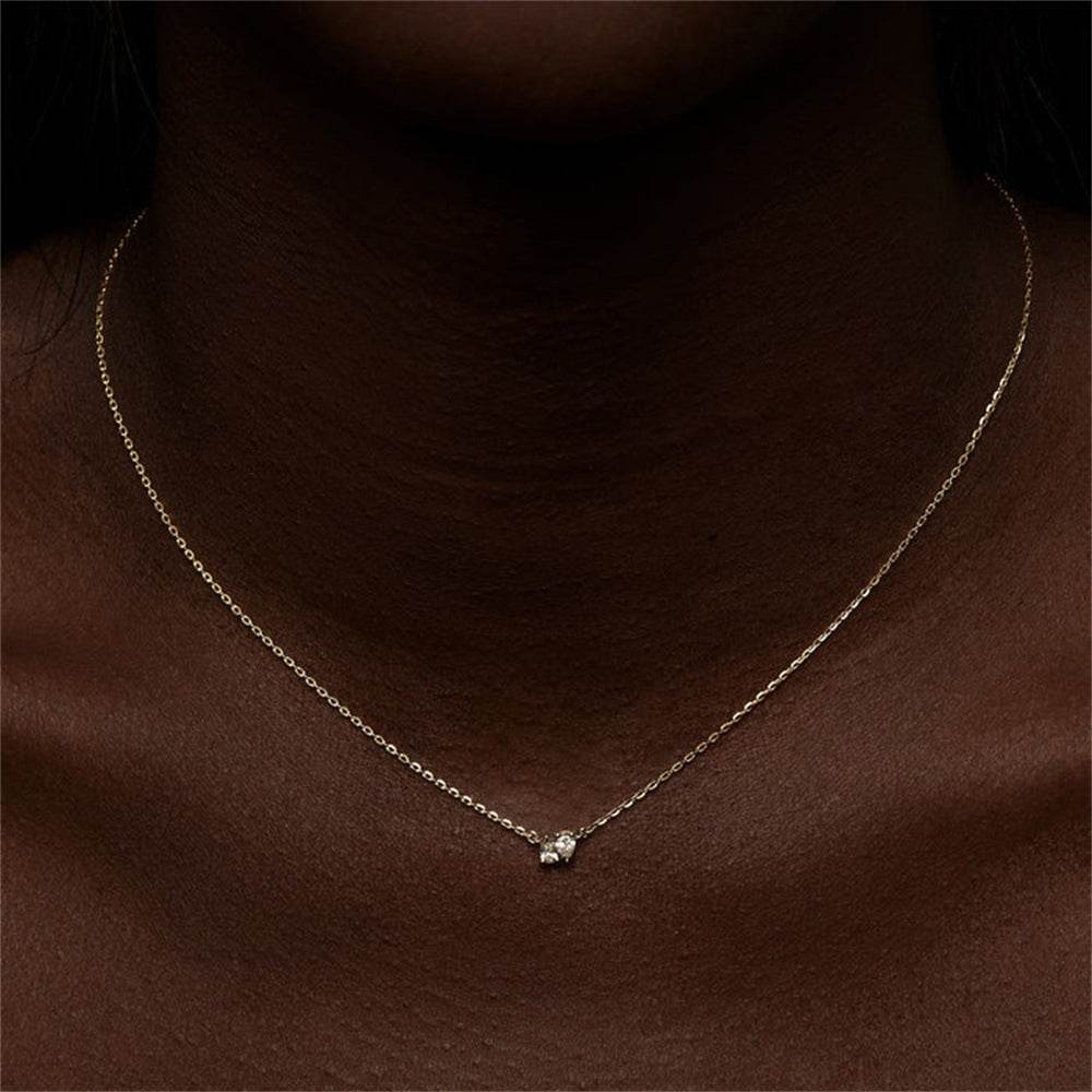 S925 sterling silver water droplet collarbone chain cluster inlaid with diamonds necklace for women - MOWTE