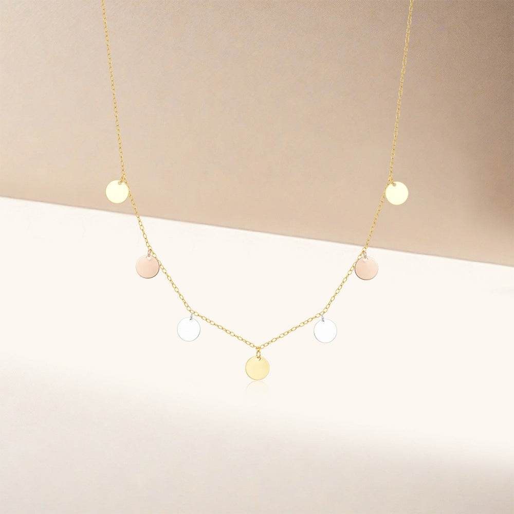 S925 sterling silver sparkling round collarbone chain - MOWTE