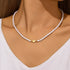 S925 sterling silver millet grain moon star pearl collarbone chain - MOWTE