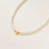 S925 sterling silver millet grain moon star pearl collarbone chain - MOWTE