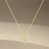 925 sterling silver exquisite flower cross with diamond collarbone chain - MOWTE