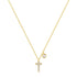 925 sterling silver exquisite flower cross with diamond collarbone chain - MOWTE