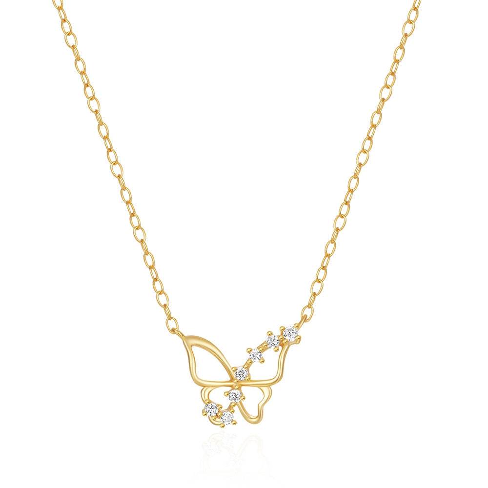 S925 pure silver high-end butterfly collarbone chain - MOWTE
