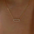 925 sterling silver square nail diamond collarbone chain - MOWTE