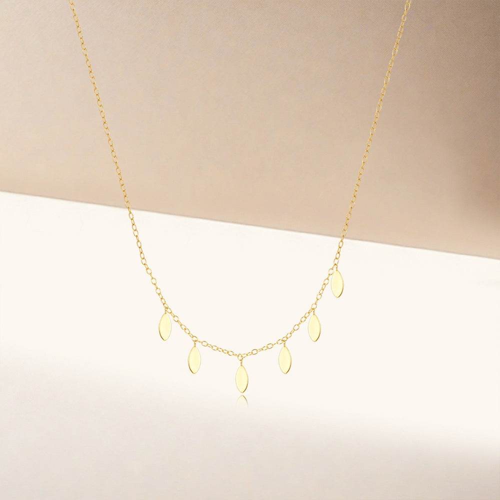 S925 sterling silver round plate layered for daily wear women's collarbone necklace - MOWTE