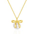 S925 sterling silver bow pearl women's collarbone necklace - MOWTE