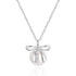 S925 sterling silver bow pearl women's collarbone necklace - MOWTE