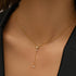 S925 sterling silver Y-shaped long tassel necklace with octagonal star diamond collarbone chain - MOWTE
