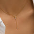 S925 sterling silver Y-shaped long tassel necklace with octagonal star diamond collarbone chain - MOWTE