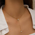 S925 pure silver diamond set geometric Y-shaped trendy women's water droplet super sparkling collarbone chain - MOWTE