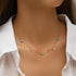 S925 sterling silver flower diamond layered necklace with turquoise collarbone chain for women - MOWTE