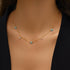 S925 sterling silver flower diamond layered necklace with turquoise collarbone chain for women - MOWTE