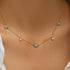 S925 sterling silver flower diamond layered necklace with turquoise collarbone chain for women - MOWTE