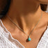 925 sterling silver spherical turquoise pendant collarbone necklace - MOWTE