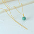 925 sterling silver spherical turquoise pendant collarbone necklace - MOWTE